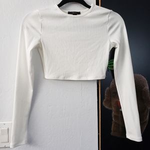 Forever 21 white ribbed crop top